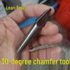 Hongfeng 30° Three-Flute High-Speed Steel Chamfering Cutter, Single-Sided 15° Trimming and Hole Enlarging Tool with Straight Shank