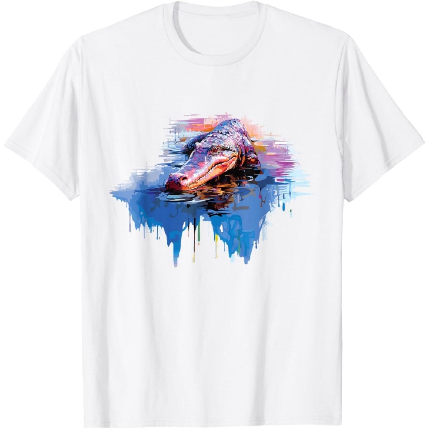 Цветная футболка с американским аллигатором XXXXXL белый