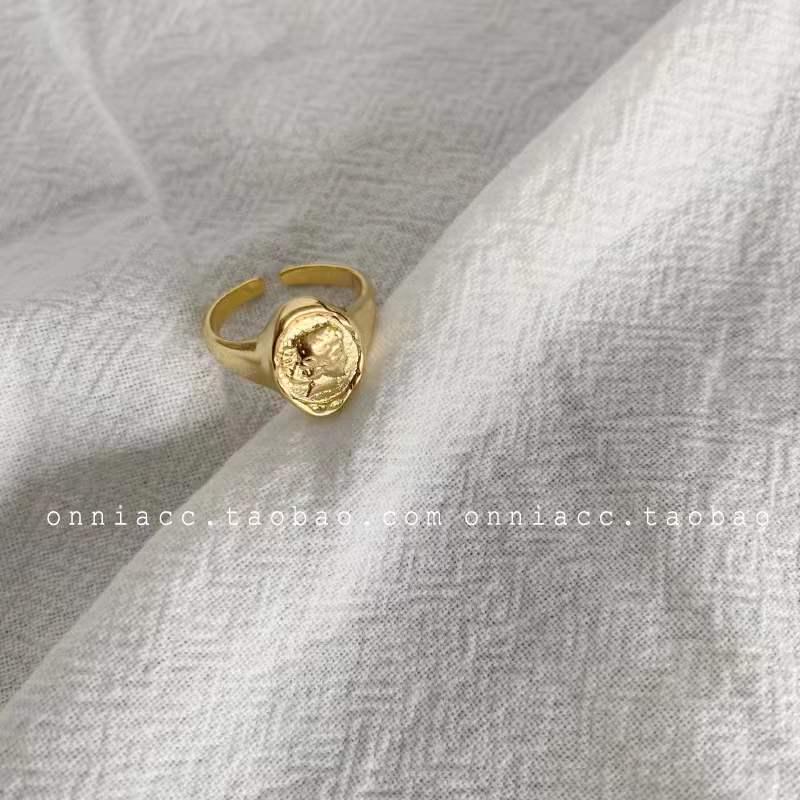 Korean Croissant Open Pig Nose Adjustable Double-Layer Ring for Women