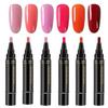 Gel Nail Polish Pen Set 6 Colors QuickDry No UV Light Needed LongLasting Nail Art Kit