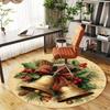 1PC Christmas bells Holly berries Office Round Area Rug, Under Office Chairs Bedroom Living Room Home Decor, Carpet for Office -1110161