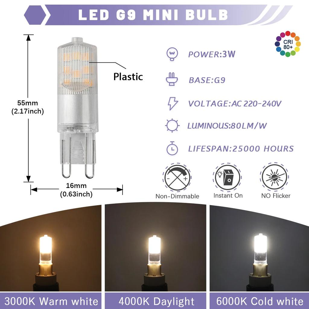 50PCS G9 LED Lamp 2W 3W 4W 220V 240V E14 Led Corn Bulb SMD 2835 LED G9 Light Replace 40W Halogen Lamp Light for Home Useful