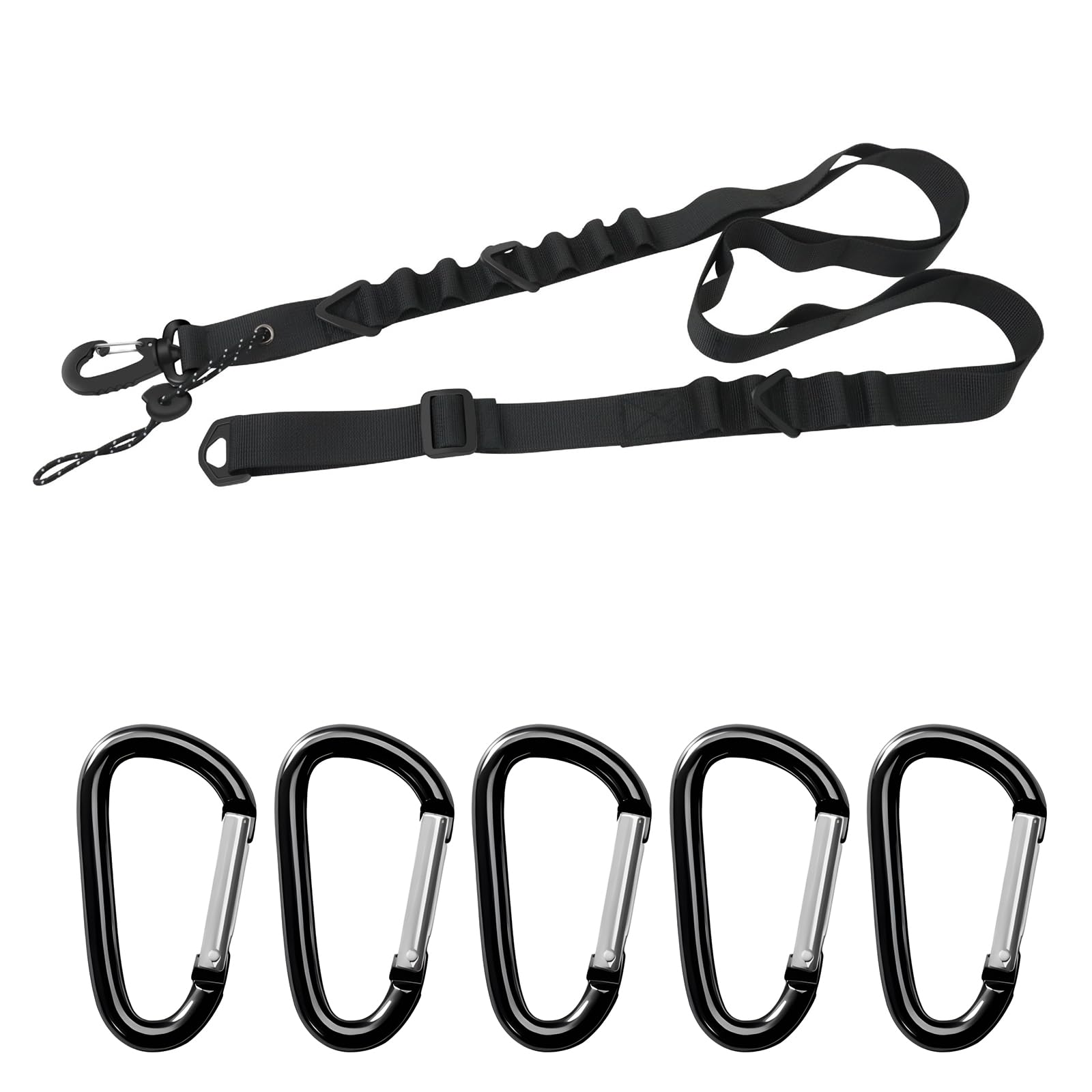 nalaina Hanging Chain with Carabiner, 130cm, 5 Pieces, Daisy Chain, 130 cm чёрный