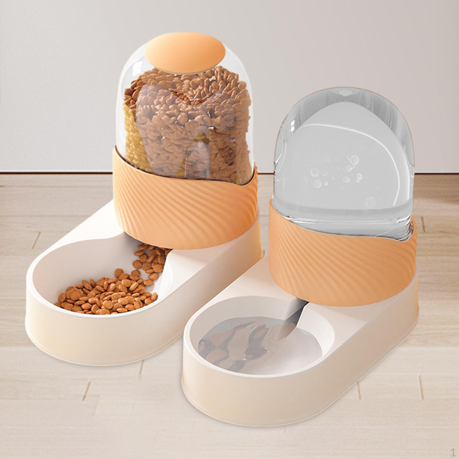 

2 в 1 дозатор корма для кошек и воды, автоматический и набор для поения домашних животных оранжевый