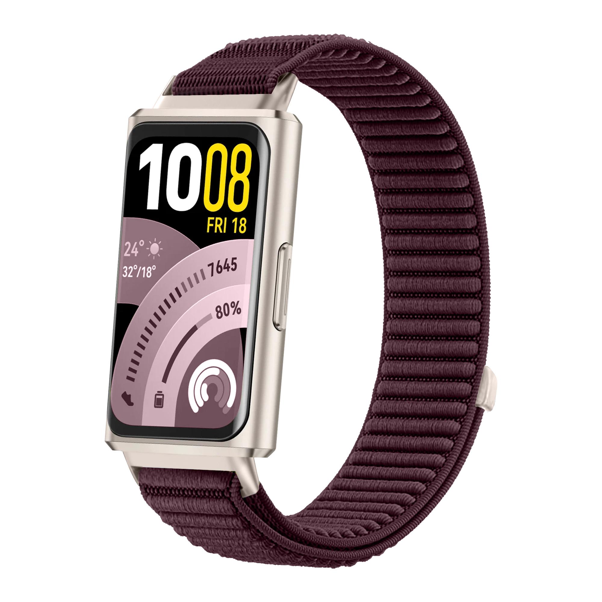 

Оригінал 1:1 Для Huawei Band 11/11 pro Аксесуари для ремінця Дихаючий спортивний нейлоновий браслет-петля Correa Для Huawei Smart Band8 9 10 Huawei Band 11 pro сливовий