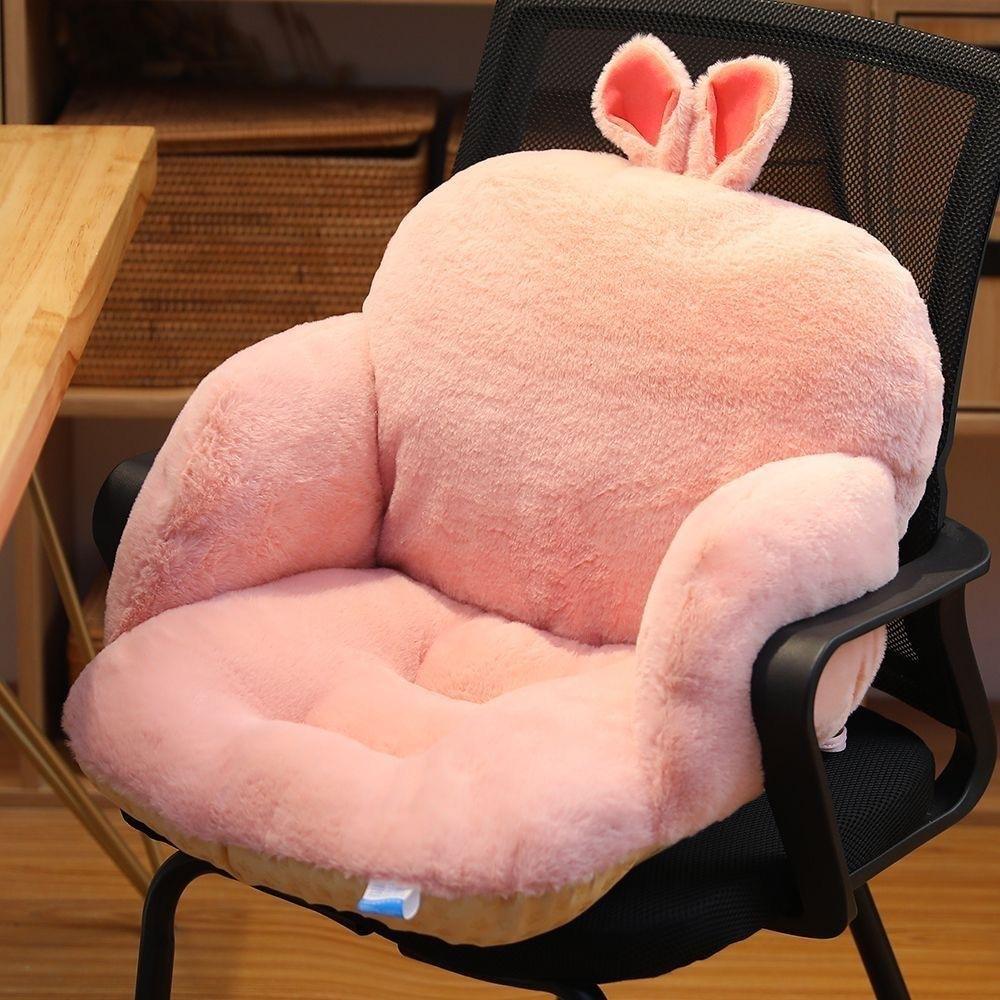 Winter Plush Seat Cushion With Backrest Office Chair Pad Thickened Soft Dormitory Bed Cushion 40X45cm
