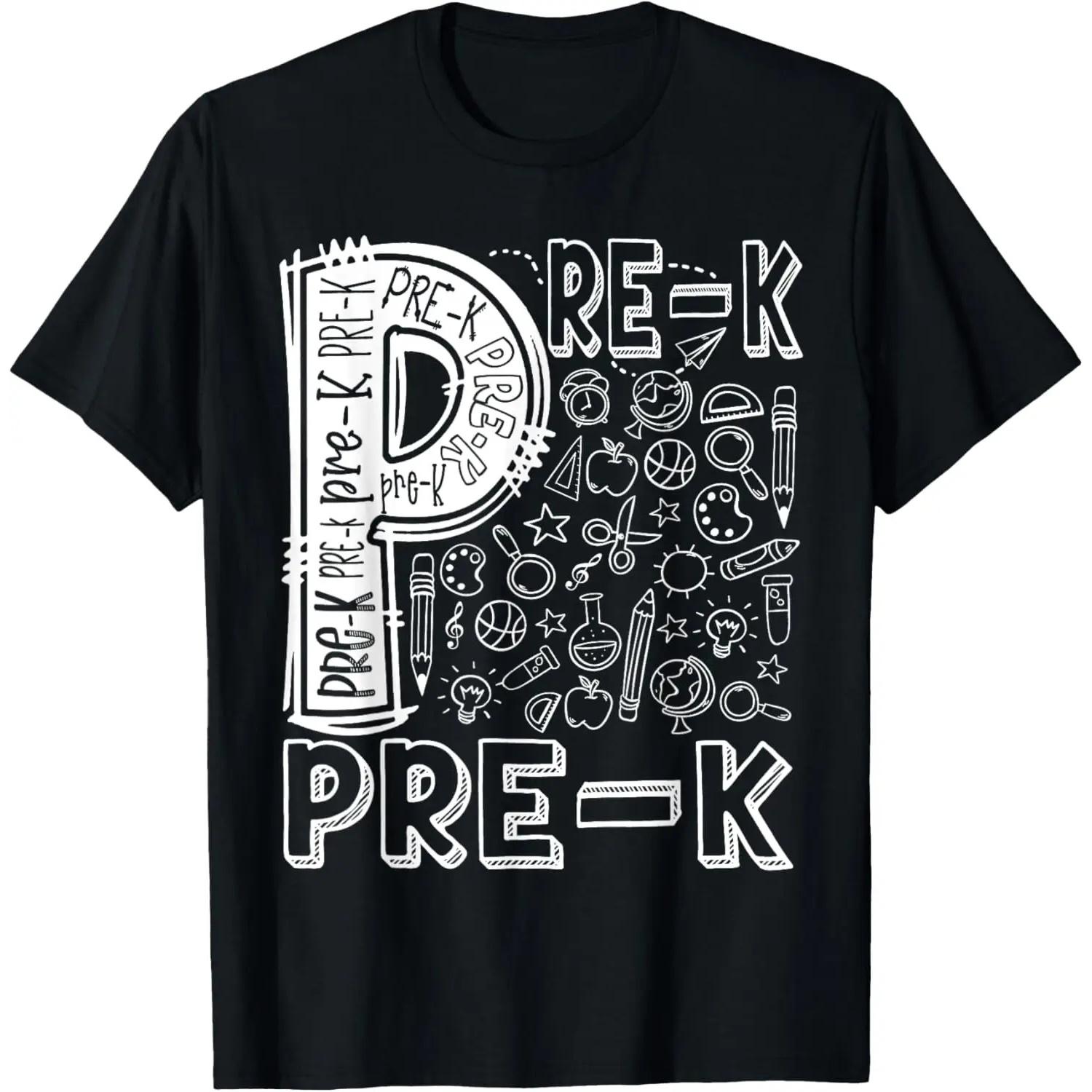 Pre-K Typography Team Vintage Pre-K Teacher Back To School T-Shirt S чёрный