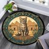 Egyptian Cat Pyramid Scene Round Area Rug Under Office Chairs Bedroom Living Room Home Decor