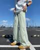 American striped quick-drying large-size pants men's summer new mesh charging pants loose straight casual long pants