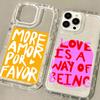Colorful More Amor Por Favor Case For iPhone 16 15 14 13 12 11 Pro Max XS X XR 8 7 Plus SE 2020 Shockproof Clear Silicone Cover