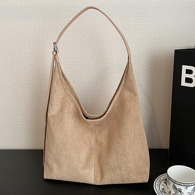 Bolsa de camurça de grande capacidade estilo lazy wind 2025 nova bolsa simples de ombro/axila bolsa tote portátil retrô para o dia a dia