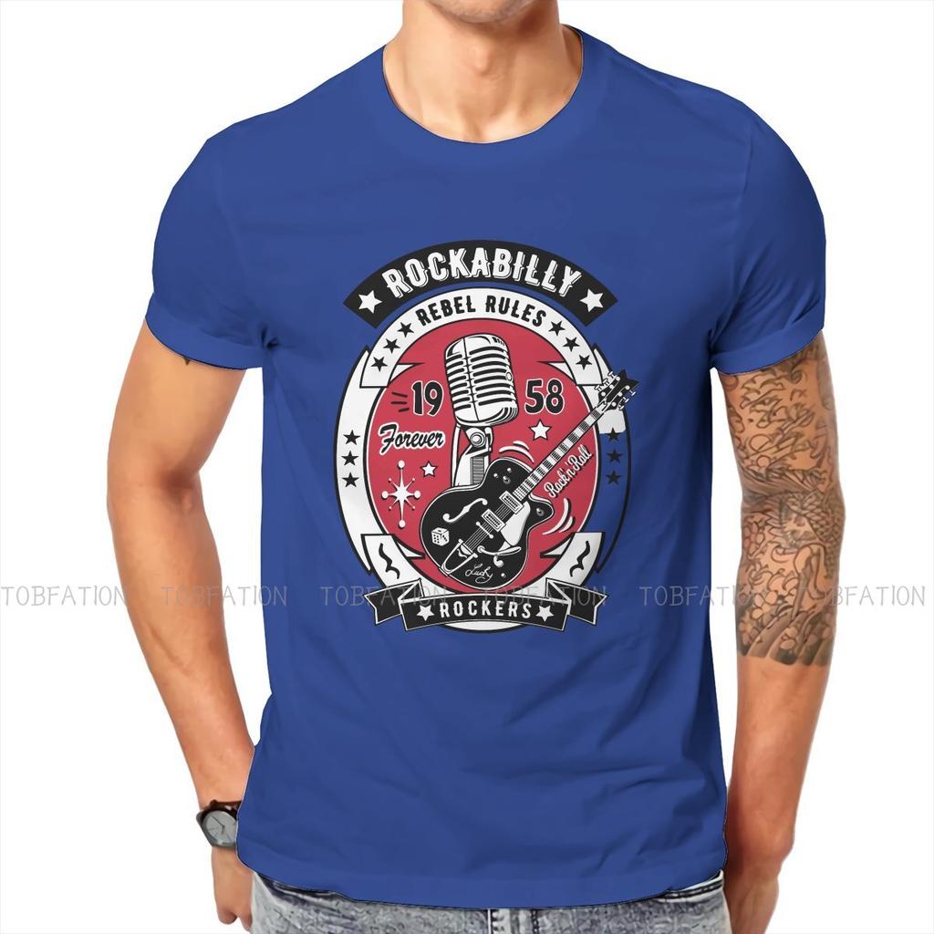 ZX Rock 50s Rockabilly Music 1958 Rock and Roll Vintage Rocker 60s 70s Guitar Tshirt Summer Mens Clothes Cotton Harajuku T Shirt