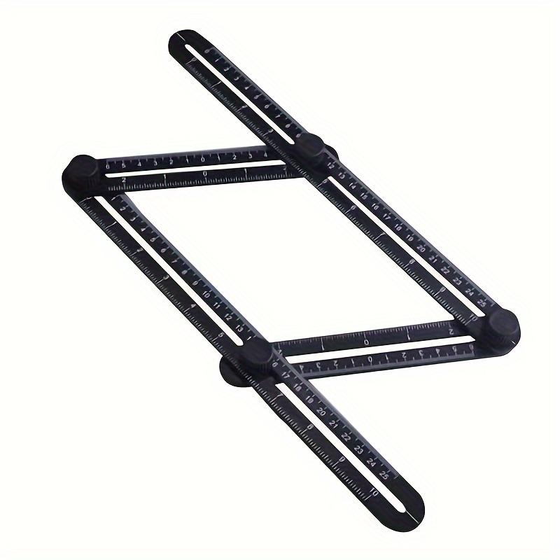 

[Универсальная линейка] Складная линейка 4-в-1 1 шт. | Двойная шкала в дюймах и сантиметрах, прочный пластик, идеально подходит для измерения углов, сторон и углов чёрный