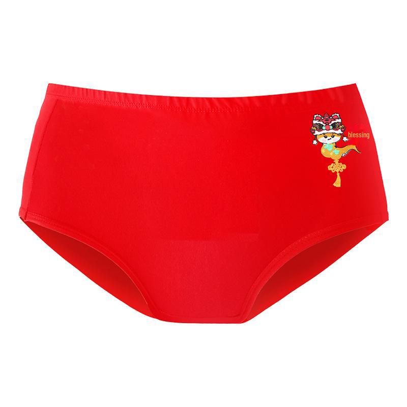 

Нижнее белье из хлопка для девочек 2025 года с красным знаком зодиака «Год змеи», трусы для девочек 12 лет XL 170 (90-115 jin)