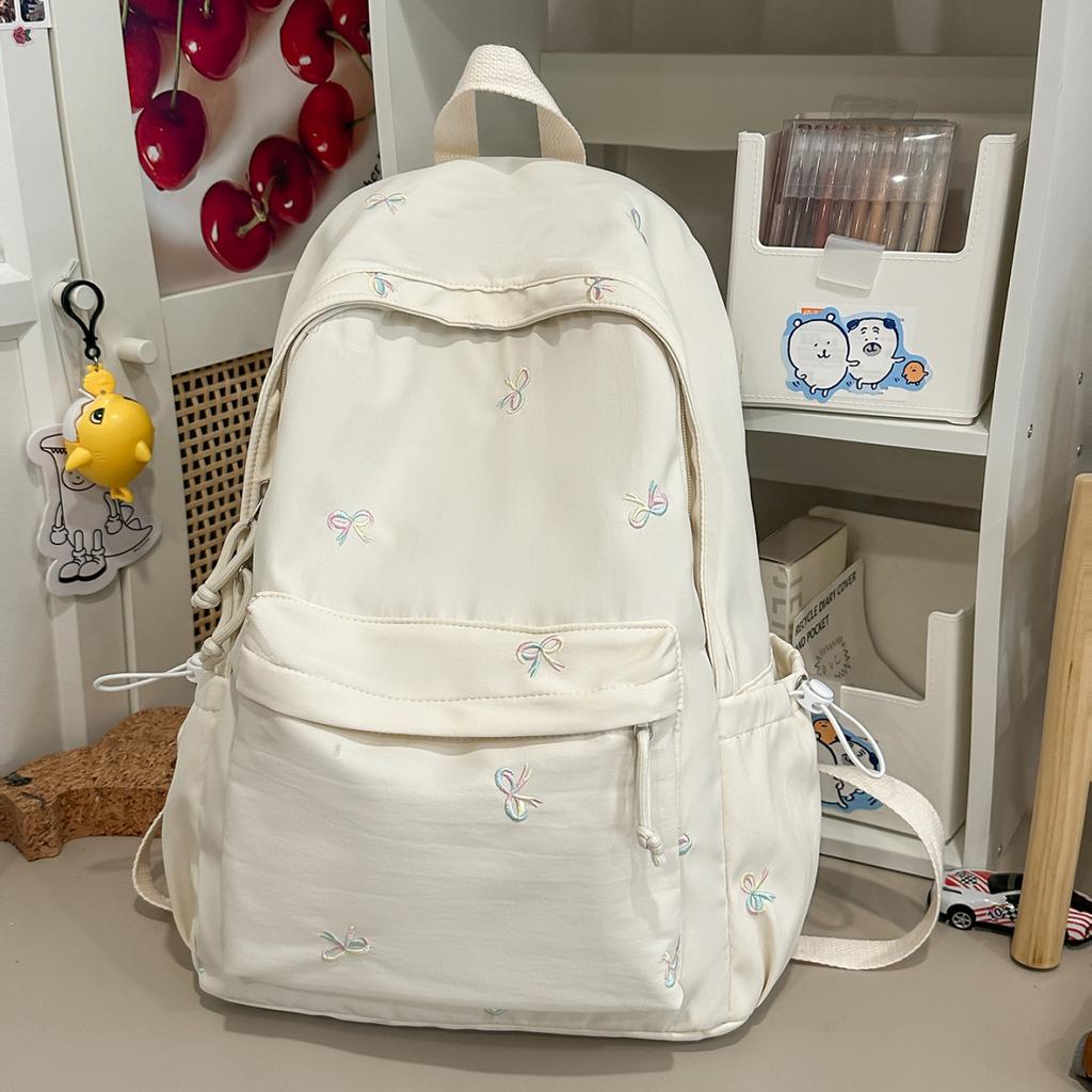 Schoolbag New Japanese Ins High Value Fresh and Sweet Candy Bow Backpack Junior High School Students Lightweight Backpack