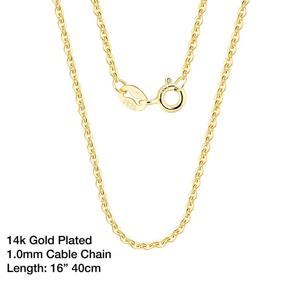 ORSA JEWELS Italian 925 Sterling Silver 1.0mm Cable Chain Personalize Necklace for Women Link Chains Necklace 45 50 55cm SC06-P