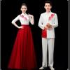 Red Patriotic Children's Choir Dress - National Day Performance Costume for Girls