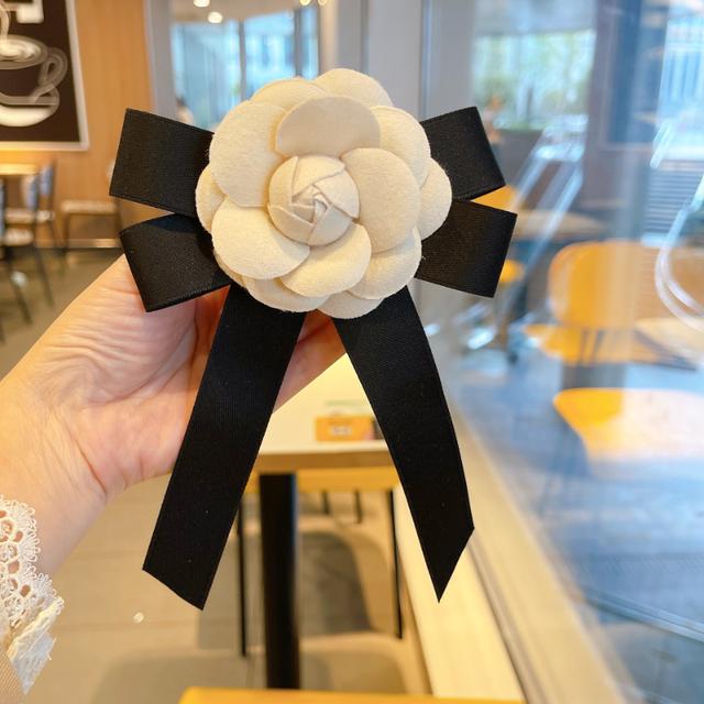I Remiel Korean Fabric Flower Dress Bow Tie Pin Brooch Lapel Pin Badge Corsage Show For Women Host Shirt Tie Collar AccessoriesFlower Jewelry