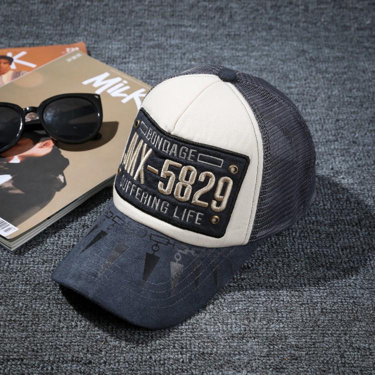 

Мужская летняя дышащая бейсболка из сетки - Спортивная солнцезащитная шляпа в японском и корейском стиле 58-60cm темно-синий