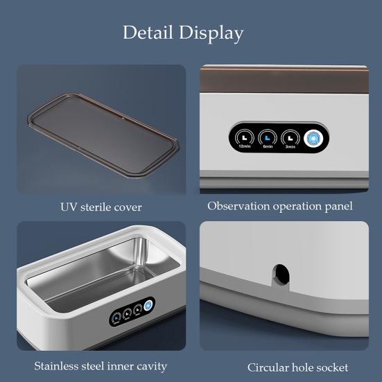 Yousheng Ultrasonic Jewelry Ring Cleaner 650ml Large Capacity Ultrasonic Cleaning Machine 3 Time Modes Professional Ultrasonic Cleaner