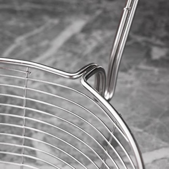 Round Wire Fry Basket with Pot Rim Hook Oil Draining Fry