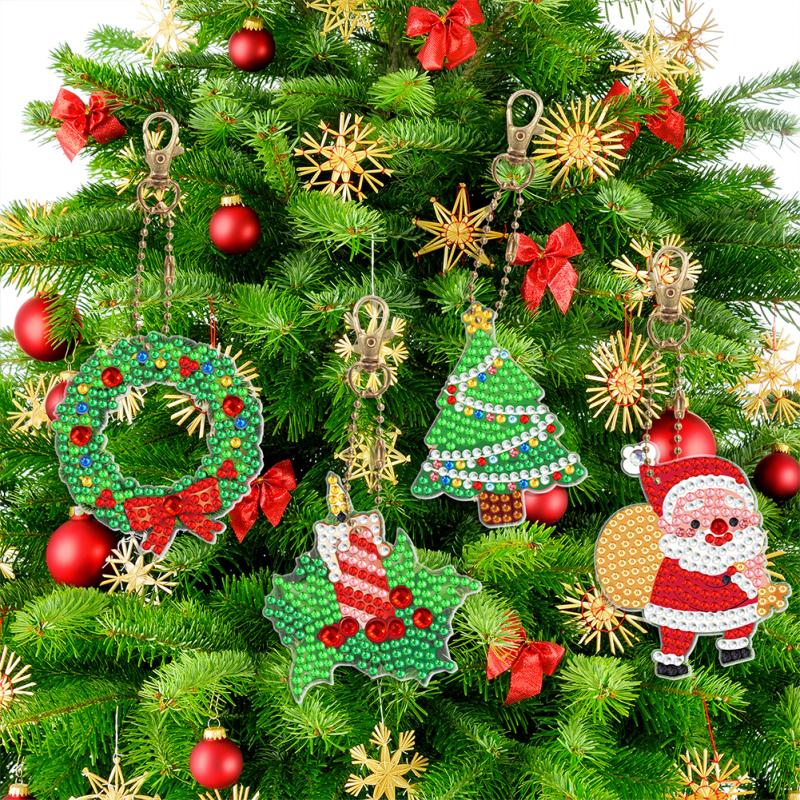 5D Diy Diamond  Painting  Pendant Personalised Handmade Diamond Art Keychain Hanging Ornaments