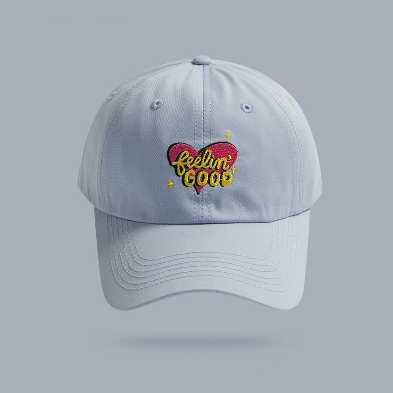 

Hat female small fresh literary love embroidery cap sweet sister big head circumference versatile fashion baseball cap tide Adjustable
