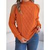 QICED Autumn and Winter Casual Twist Off-the-shoulder Semi-high Neck Long-sleeved Pullover Sweater Women's Wear