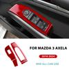 Real Soft Carbon Fiber For Mazda 3 BP 2019 2020 2021 2022 2023- 2025 Mazda3 Axela LHD RHD Front Door Window Lift Panel Sticker bkrna66