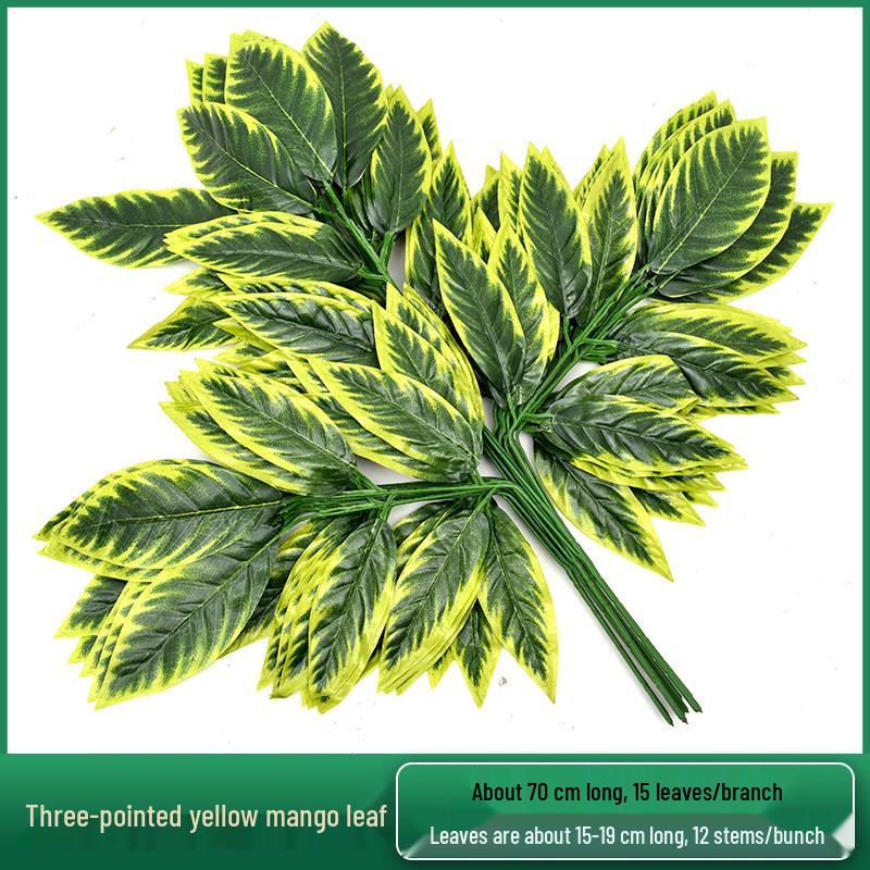 Artificial Red Maple, Ginkgo, Birch, Banyan, Elm Leaves for Landscaping