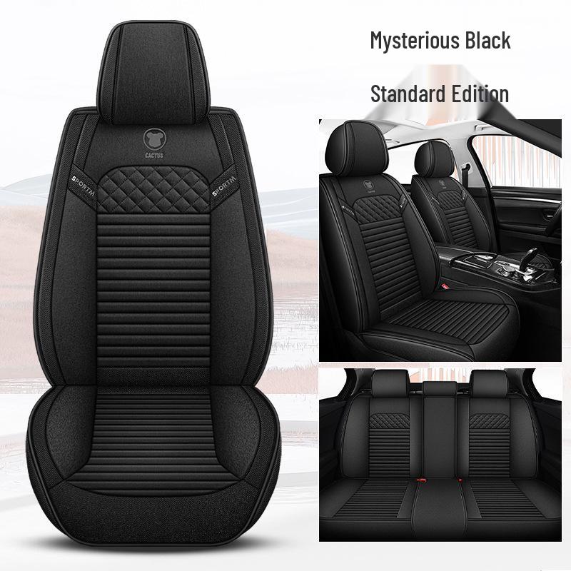 

Дышащая льняная подушка для автомобильного сиденья - Универсальная посадка для седанов, Летний чехол на сиденье с полной обмоткой Standard