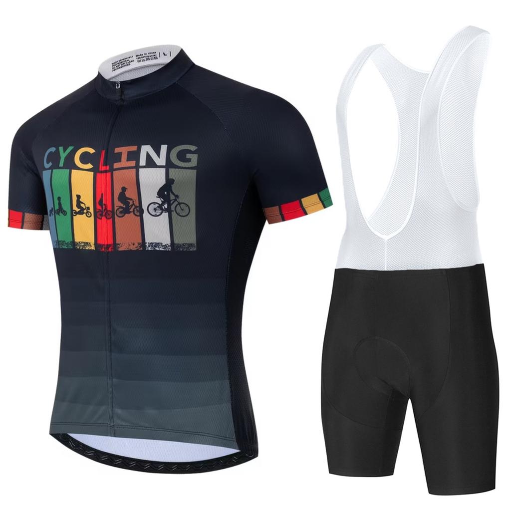 Short-sleeved Suit Men's Summer Cycling Suit Quick-drying Breathable Mountain Overalls Cycling Pants 2026 Summer Breathable Cycling Suit