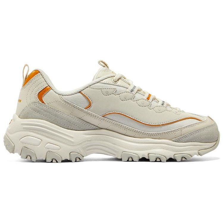 Skechers DLites Mocha Bear Pelle Sintetica Tessuto Nabuk Comode Versatili Quotidiane Basse Scarpe da Papà Sneakers Donna Arancione Naturale 896145-NTOR