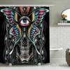Gotischer Schmetterling Duschvorhang Dunkles Totenkopf-Wandbehang Halloween Heimdekor Waschbares Badezimmer-Set Vintage Künstlerischer Wandbehang