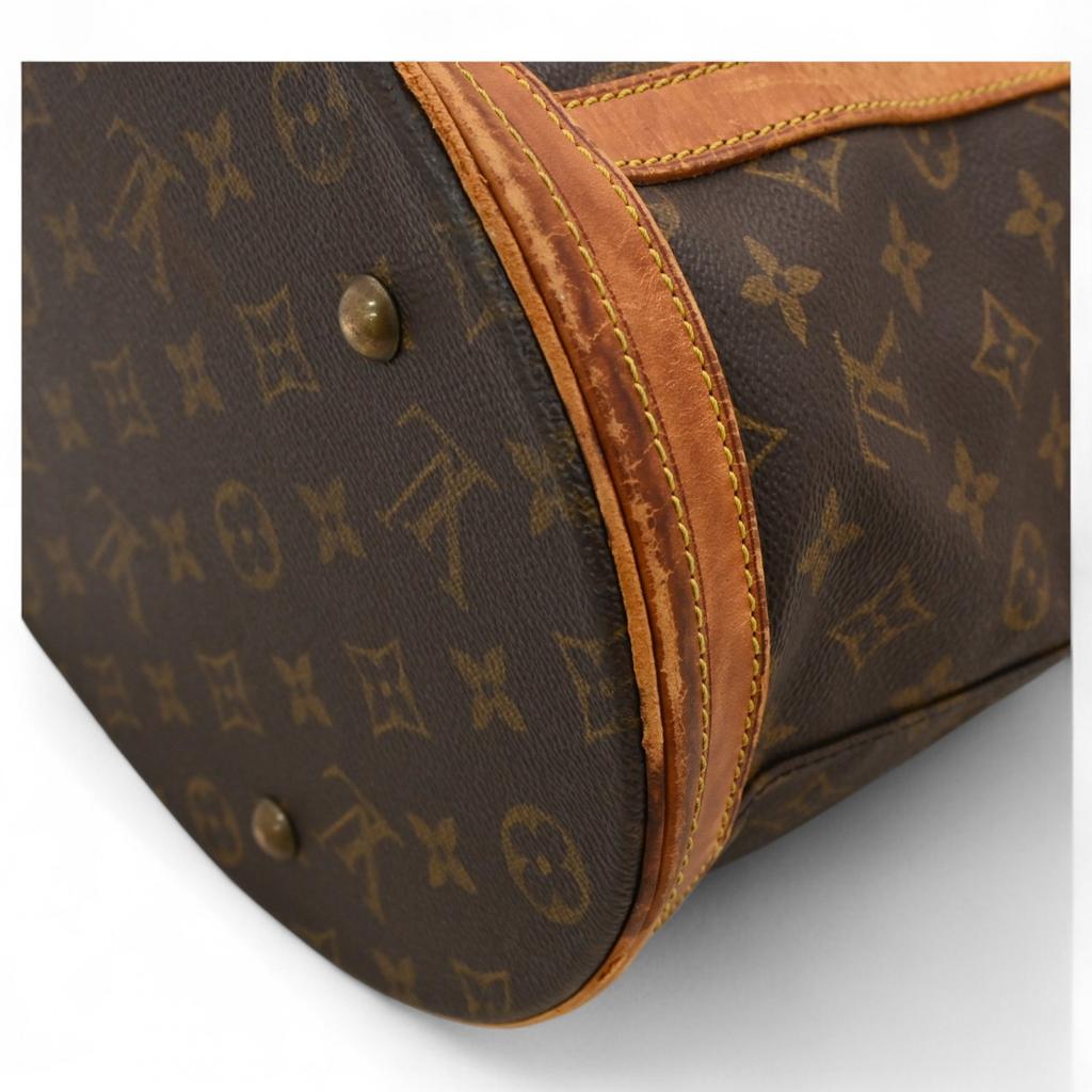 Auth LOUIS VUITTON Monogram Bucket GM Shoulder Bag Brown PVC M42236 Lv4425aq
