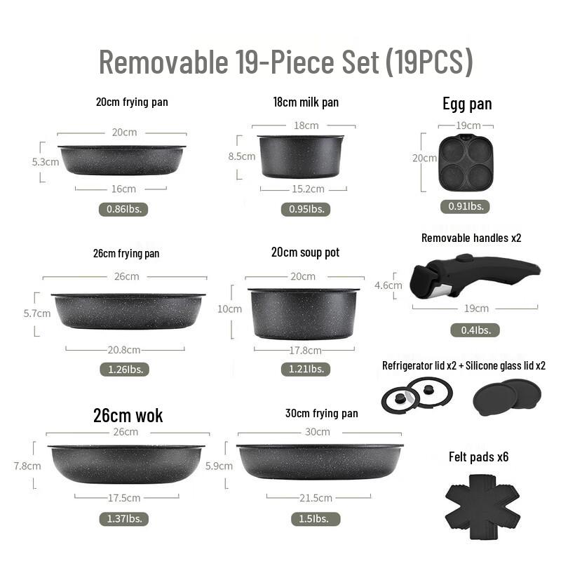 ZISIZ Detachable Wok Cookware Set