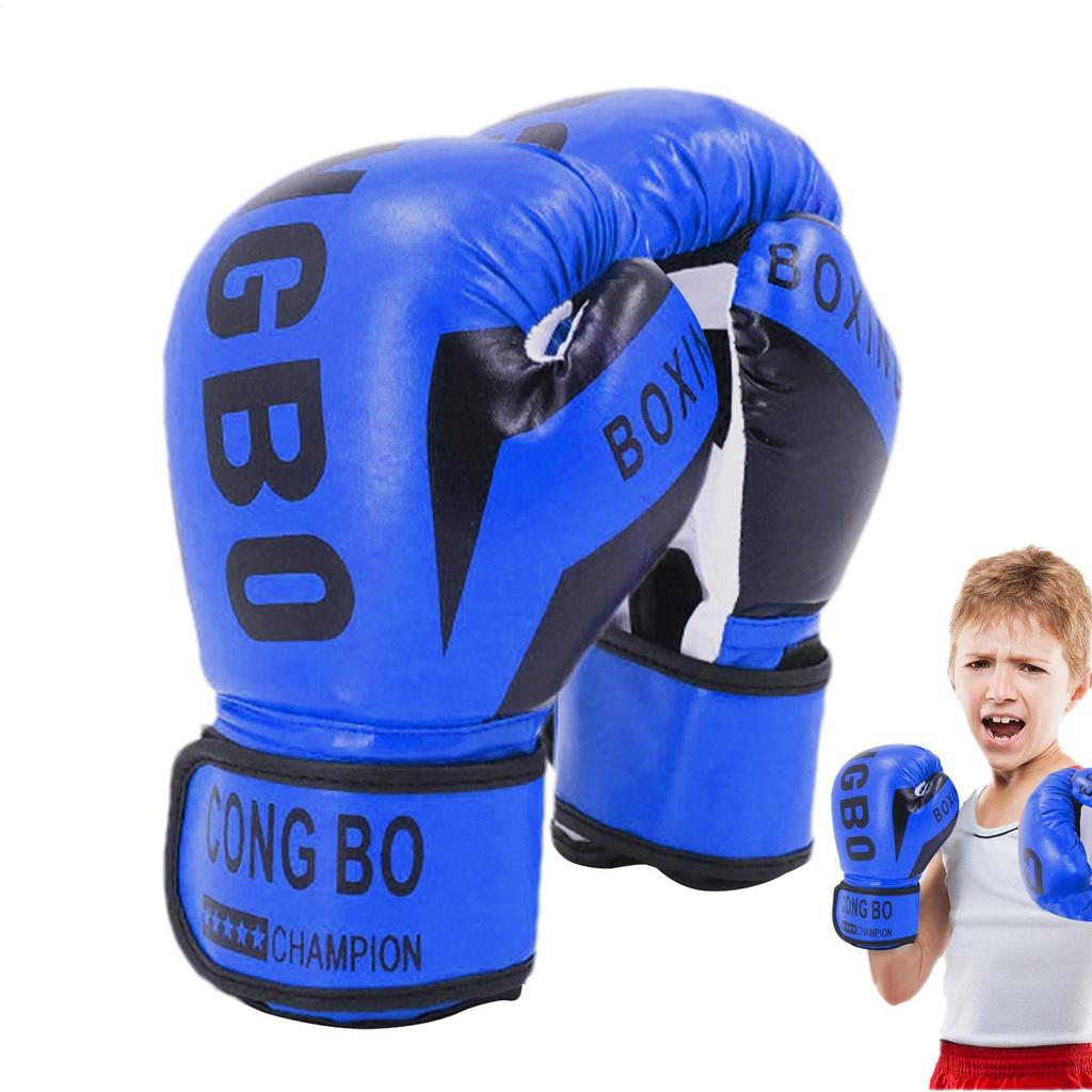 Boxing Punching Gloves Adjustable Boys Protective Sparring Mitts Comfortable Boxing Wraps Gloves for 6-12 Years Old Boys Girls