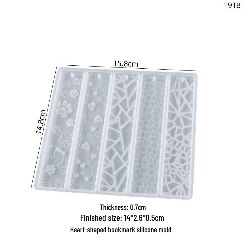Poppy DIY Silicone Mold for Cat Paw Heart Flower Tree Leaf Rectangular Bookmark