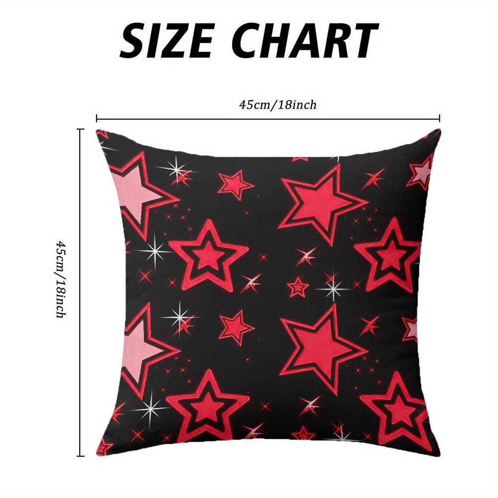 Red Star square Jacquard Pillow Cover for Sofa Office Waist Cushion Cover Home Decorative Pillowcase