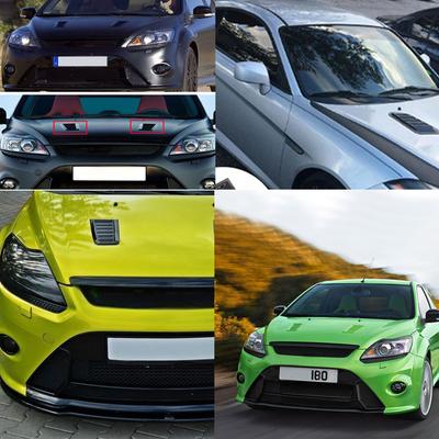 Par de cubiertas embellecedoras de capó delantero Universal para Ford Focus RS ST MK2 MK3 estilo ABS negro brillante/aspecto de carbono
