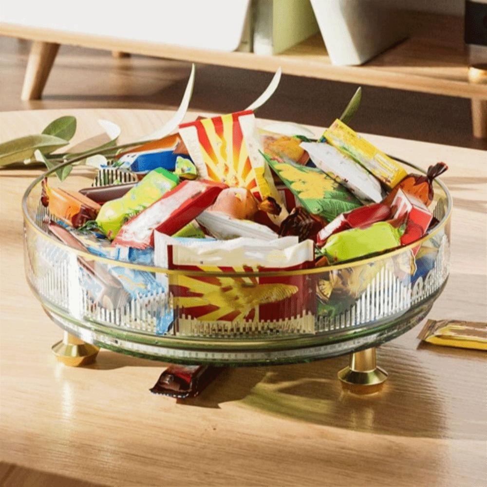 Non-slip Base Rotating Spice Rack Clear Plastic Rotating Container Bins Bathroom Storage