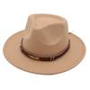 Feather Decoration Ethnic Style Top Hat Tibetan Jazz Hat Temperament Felt Hat Imitation Wool Hat Men'S And Women'S Ins Style