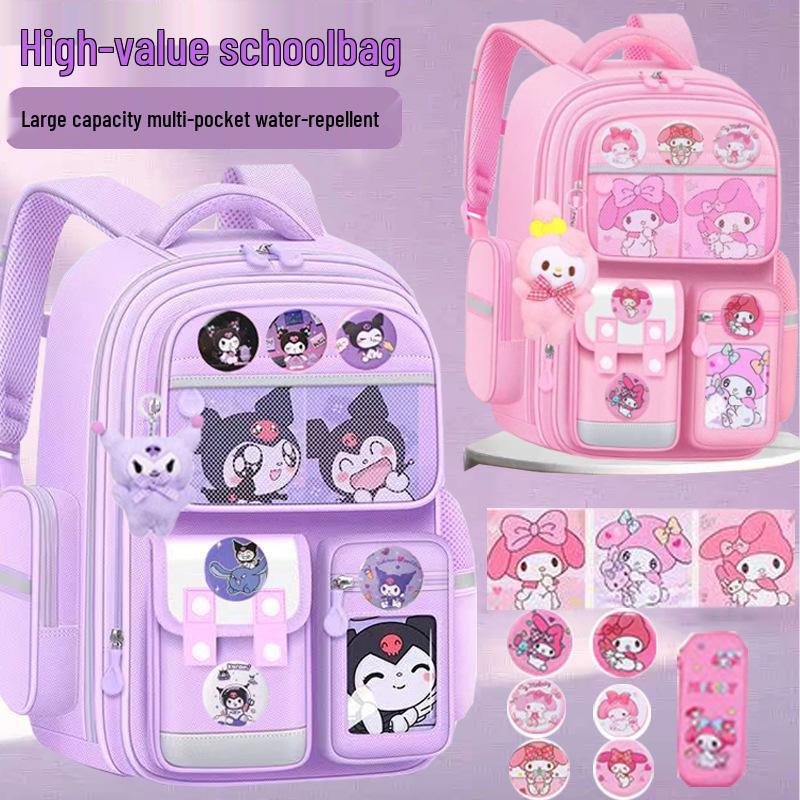 Kuromi Spine-Protecting Schoolbag: Lightweight, Large Capacity for Sixth Grade Girls
