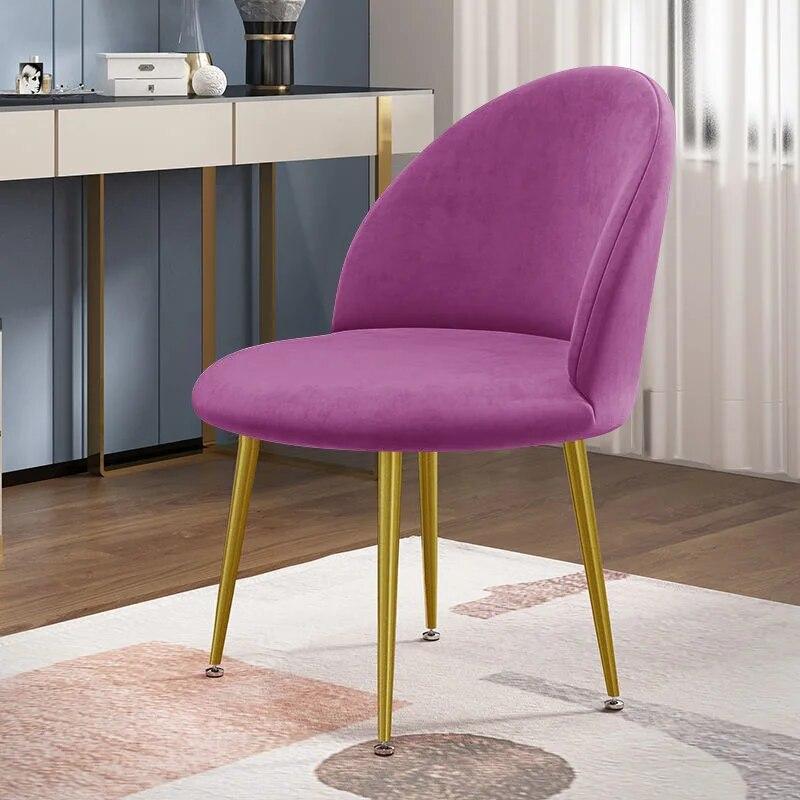 Velvet Fabric Shell Chari Cover Soft Comfortable Stretch Duckbill Shaped Backrest Seat Covers for Dining Room Home Seat Case 1PC