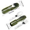 7 In 1 Multifunctional Outdoor Tableware Survival Tools Stainless Steel Foldable Fork Spoon Knife Picnic Camping Dinnerware