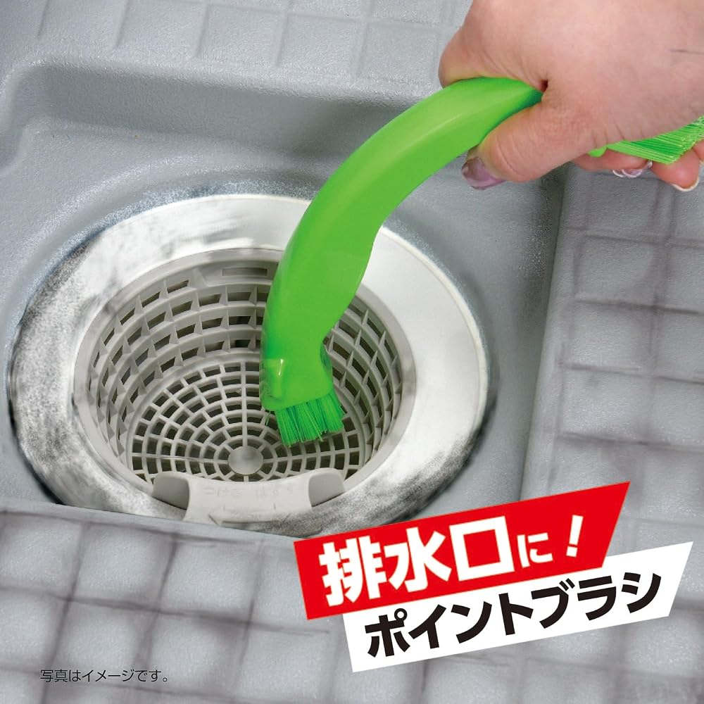 Japanese Product LEC Powerful Mold Remover 3-Way Bathroom Brush for Floor, Grout, and Drain