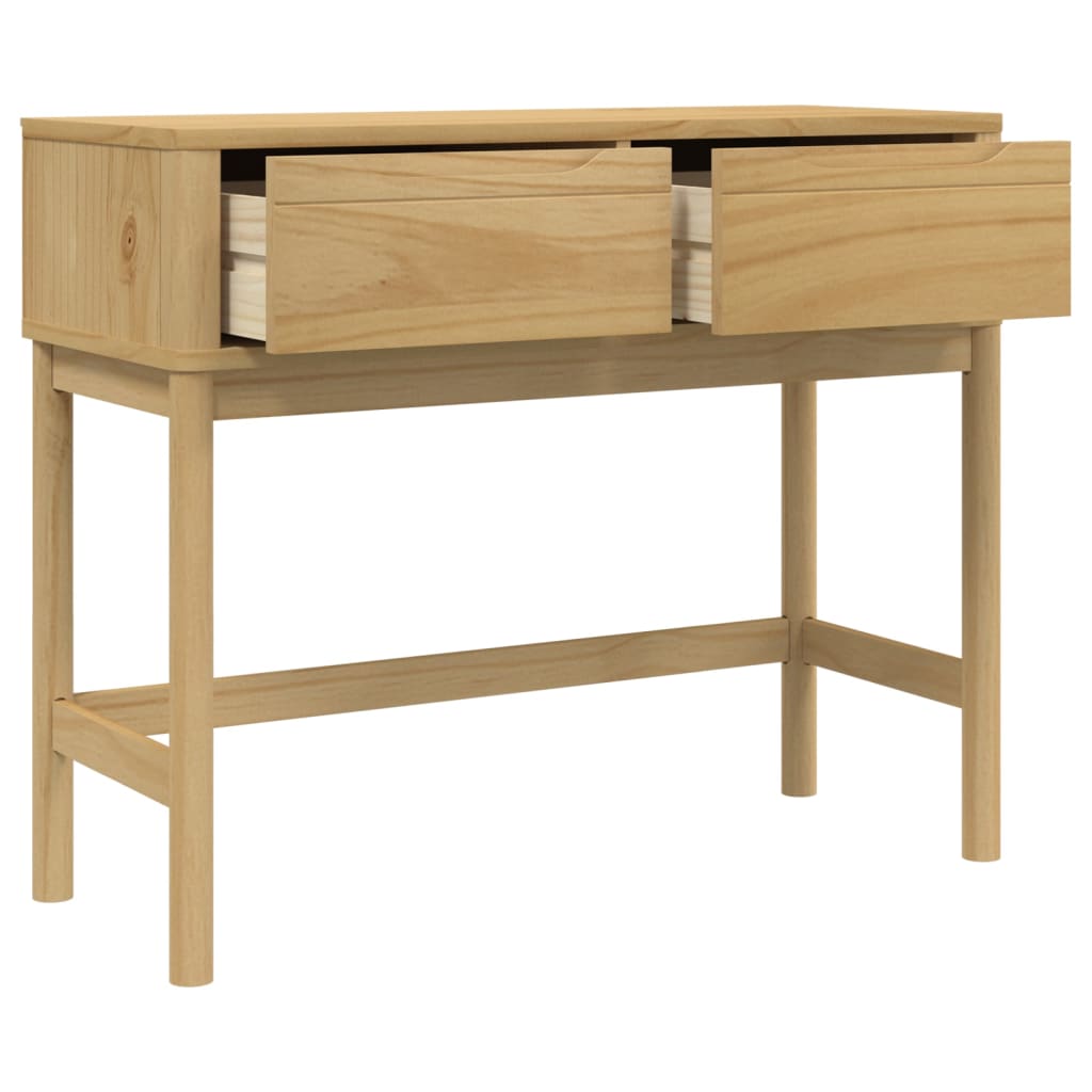 FLORO Console Table Wax Brown 89.5 X 36.5 X 73 Cm Solid Pine Wood