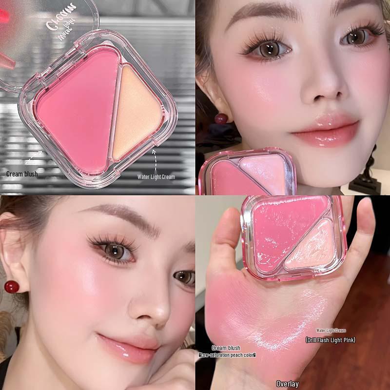 

CAPPUVINI Dual-Color Glow Cream: Translucent, Natural, Easy Contour & Highlight Blush.