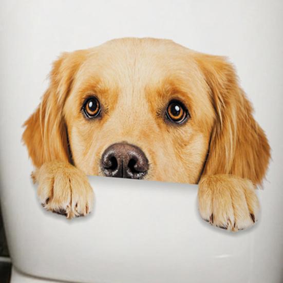 Tegneserie hundebaderomsklistremerke bedårende vanntett Enkel å påføre Fjern nydelig dekorativt selvklebende klistremerke