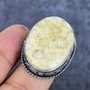 Fossil Coral Gemstone 925 Sterling Silver Jewelry Ring Size 9